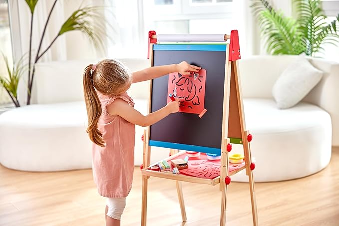 Hape Chalks and Stencils Art, Functional & Educational Painting Kit, For Painting, Preschool Arts, Multicolor