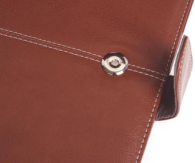 MOSISO Case Compatible with MacBook Air 13.6 inch M4 M3 M2 2025-2022 /Air 13 M1 2022-2018 /Pro 13 inch M2 M1 2025-2016, PU Leather Portfolio Protective Stand Cover, Brown