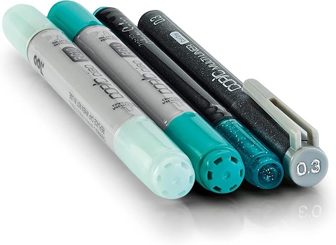 Copic Marker Paint Markers, Turquoise, 4 Count