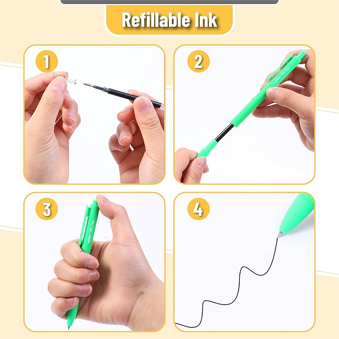 Mr. Pen- Retractable Gel Pens, 12 Pack, Black Ink, Fresh Color Barrels Gel Pens