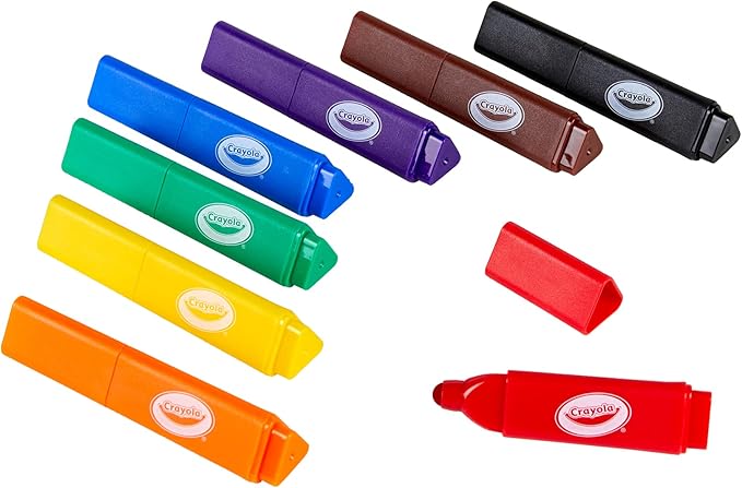 Crayola Triangle Toddler Markers (8ct), Easy Grip Washable Markers for Toddlers, Arts & Crafts Supplies, Coloring for Young Kids, Nontoxic