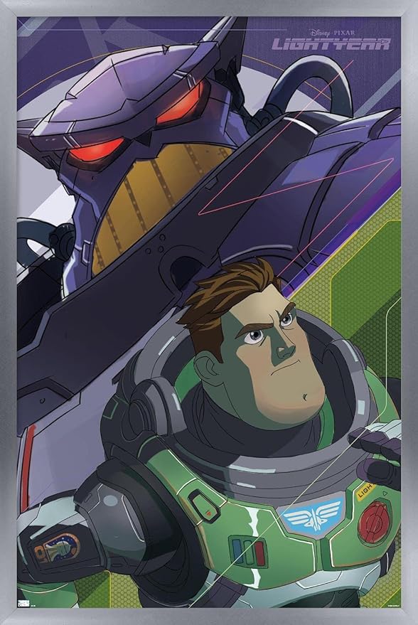 Trends International Disney Pixar Lightyear - Buzz and Zurg Wall Poster, 22.375" x 34", Silver Framed Version