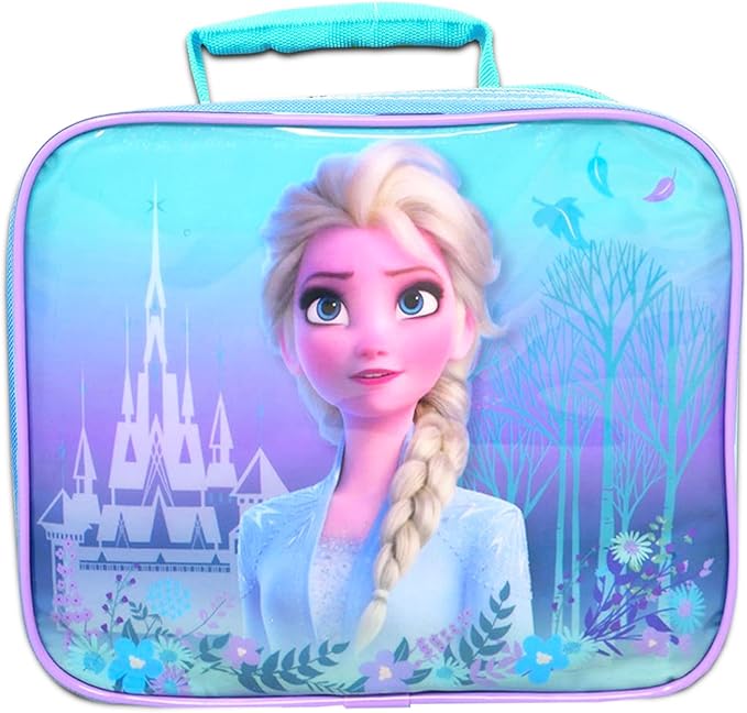 Frozen Lunch Bag Set - Bundle of an Elsa Lunch Box, Stickers, and More | Disney Frozen School Supplies Kit for Kids
