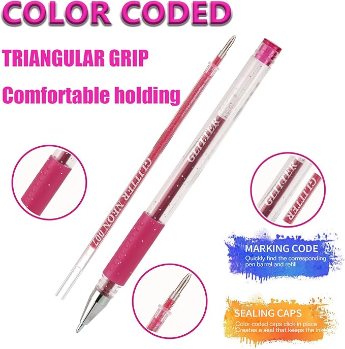 48 Pack Pastel Gel Pens, 24 Colored Gel Pen with 24 Refills,40% More Ink Write Smooth for Adults Coloring Books Drawing Doodling Scrapbooks Bullet Journaling
