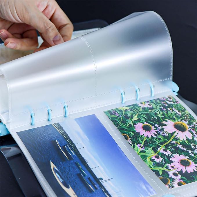 20 A5 Binder 2 Pocket Sheet Protectors Clear Binder Sleeves 4" X 5" Paper Protectors for 6 Ring Binder Notebook Organizer (A5 2 Pockets)