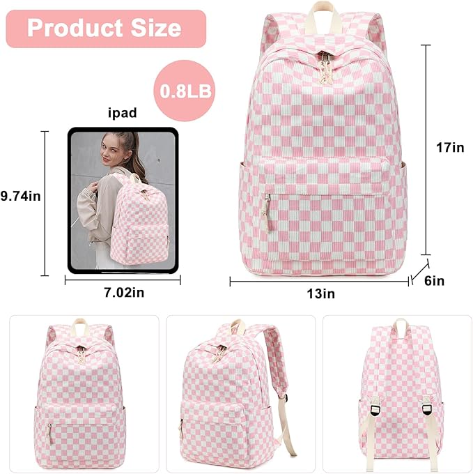 Bluboon School Backpack Set Girls Womens Laptop Bookbag Casual Daypack Fits 15 inch Laptop with Lunch Tote Bag and Pencil Bag