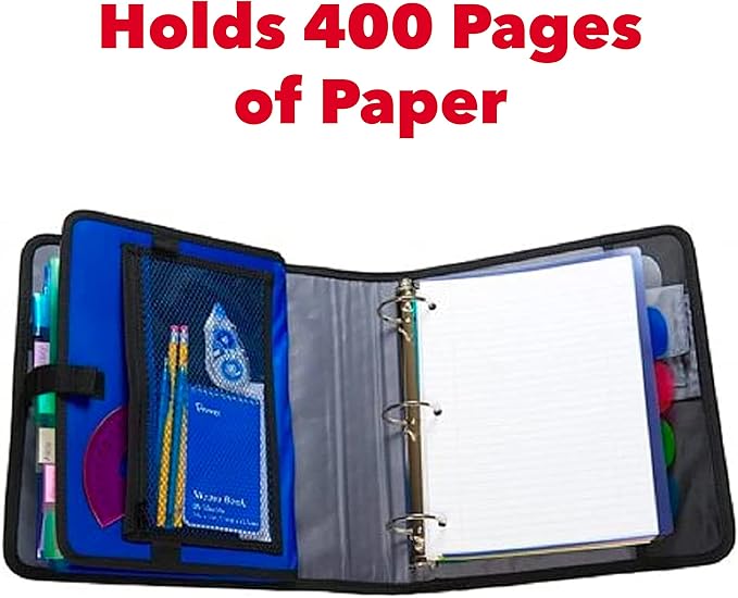 Case-it The Open Tab Binder - 2 Inch O-Rings - 5 Color Tab Expanding File Folder - Multiple Pockets - 400 Sheet Capacity - Pink S-826-A