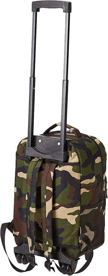 Rockland Double Handle Rolling Backpack, Camo, 17"