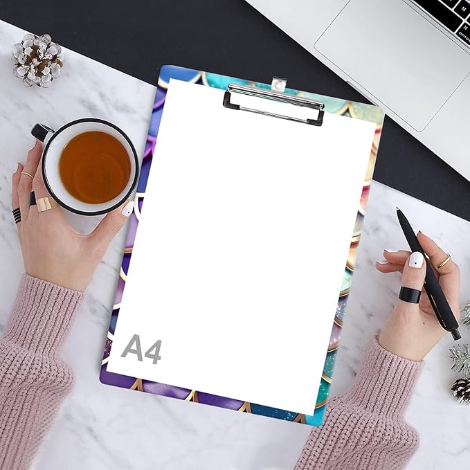 Fashion Clipboard, A4 Letter Size Wooden Decorative Clipboards for Teacher, Nurse, Doctor,Student and Kids, Cute Design for Standard Size 12.2" x 8.9"(C-Mermaid)