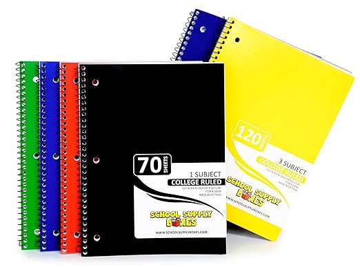 School Supply Boxes | Ultimate High School & College Case (2 Boxes) | Back to School Essentials Kit for Students & Teachers | Includes 1" Binders, College-Ruled Notebooks, Mech. Pencils, & More