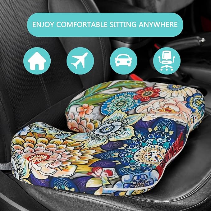 Tailbone Pain Relief Cushion, Memory Foam Seat Cushion for Pressure Relief Coccyx Cushion for Sciatica Pain Ergonomic Seat Cushion for Office Desk Chair