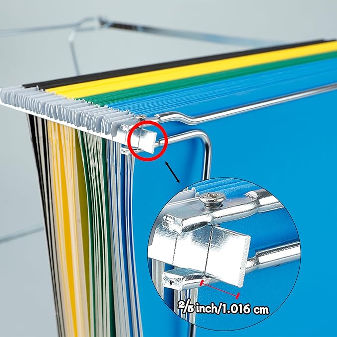 Heavy Duty Steel Hanging File Frame,Letter Size Hanging File Folder Frame,Adjustable Length 11" to 18",2 Packs(Without Folders)