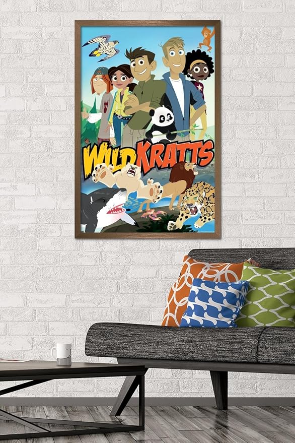 Wild Kratts - Group Wall Poster, 34L" x 22.4W", Bronze Framed Version