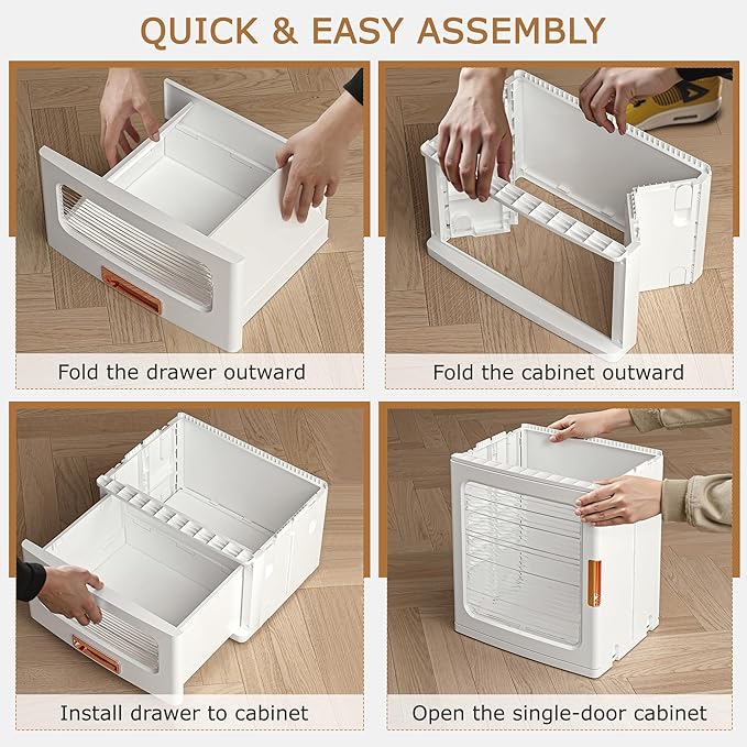 VECELO 3-Tier Narrow Bathroom Storage Cabinet with Drawer, Movable Wheels, Adjustable Shelves, Anti-Tip, Slim, for Small Space, Kitchen, Laundry, White