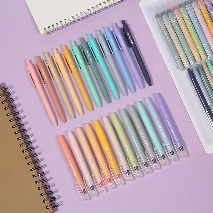 Mr. Pen- Bible Highlighters and Pens, 24 Pack, Gel Highlighters, Serene Colors No Bleed, Colored Gel Pens, Aesthetic, Cute