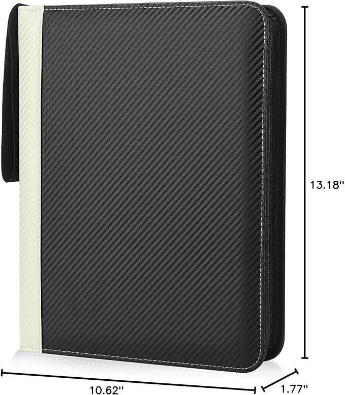9 Pockets Trading Card Binder with Sleeves Card Organizer, 900 Double Sided Pocket PU Card Collection Binder, Baseball Binder,for Sports Card, MTG, TCG Yugioh Card (White)