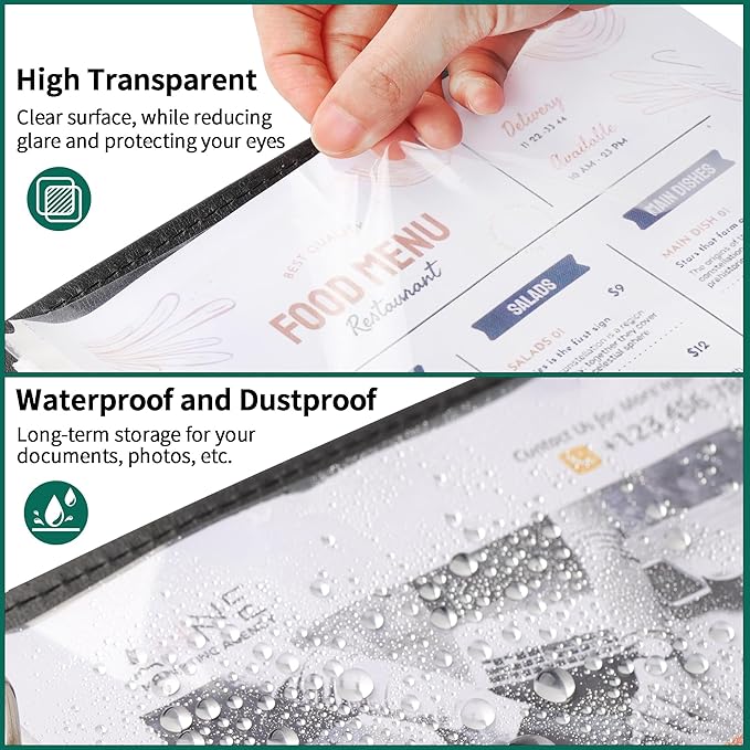 Sheet Protectors - 300 Sheets 4 mils Strong Extra Heavyweight Clear Top Load 8.5 x 11 Inch Highlight Transparent Acid-Free for 3 Ring Binder OS01300