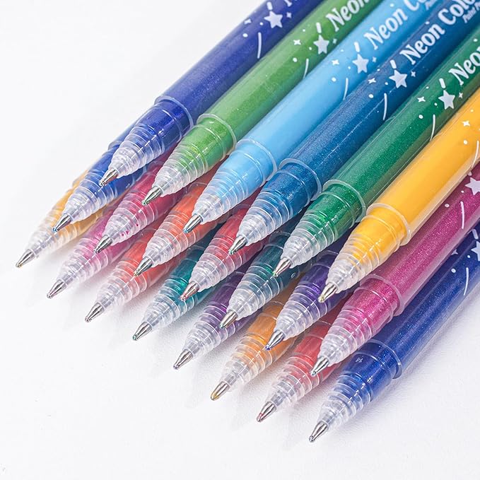 glitter gel pen 36 Colors,Metallic Vibrant Sparkle gel pens for coloring,glitter pens for adults,colored gel pens for Adult Coloring Books and Drawing (24)