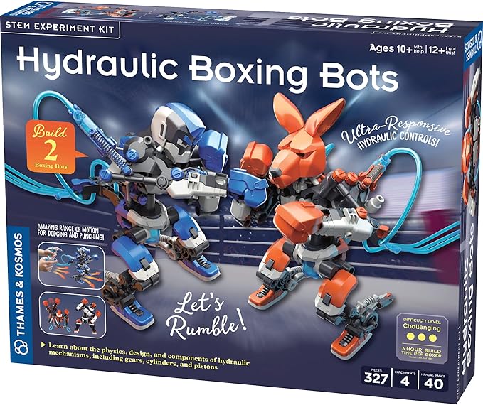 Thames & Kosmos Hydraulic Boxing Bots Building & Construction for Babies, White and Blue