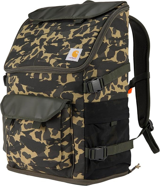 Carhartt 35L Nylon Workday Backpack, Durable Water-Resistant Pack with 15" Laptop Sleeve and Adjustable Shoulder Straps, Blind Duck Camo