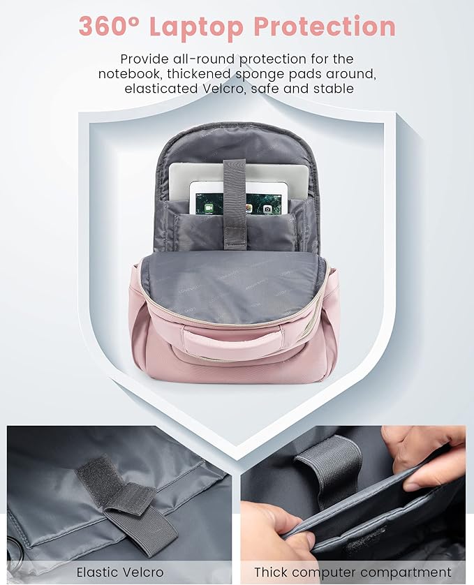 LOVEVOOK Laptop Backpack for Women, Slim Business Laptops Bag with Separate Computer Compartment Stylish Daypack for College Work Travel, Fits 15.6" Laptop
