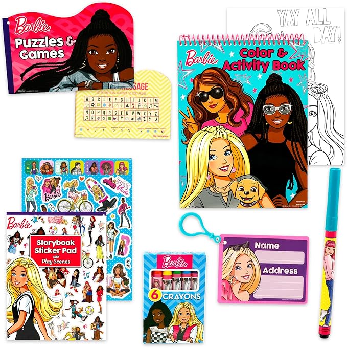 Barbie Ultimate Activity Set - Arts and Crafts Portfolio with Coloring Books, Stickers, Games, Puzzles, Drawing and More | Barbie Activities for Girls, Kids