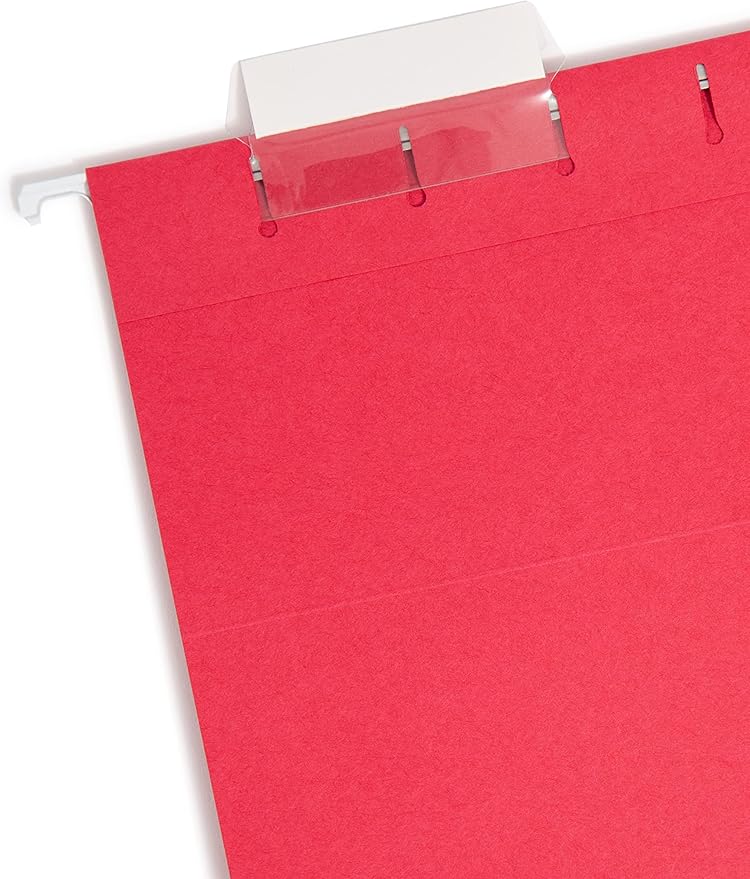 Smead Hanging File Folder with Tab, 1/5-Cut Adjustable Tab, Legal Size, Red, 25 per Box (64167)