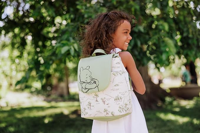 PICNIC TIME Disney Winnie the Pooh Downtown Mini Cooler Backpack, Insulated Lunch Bag, Stylish Beach Bag Soft Cooler, (White)