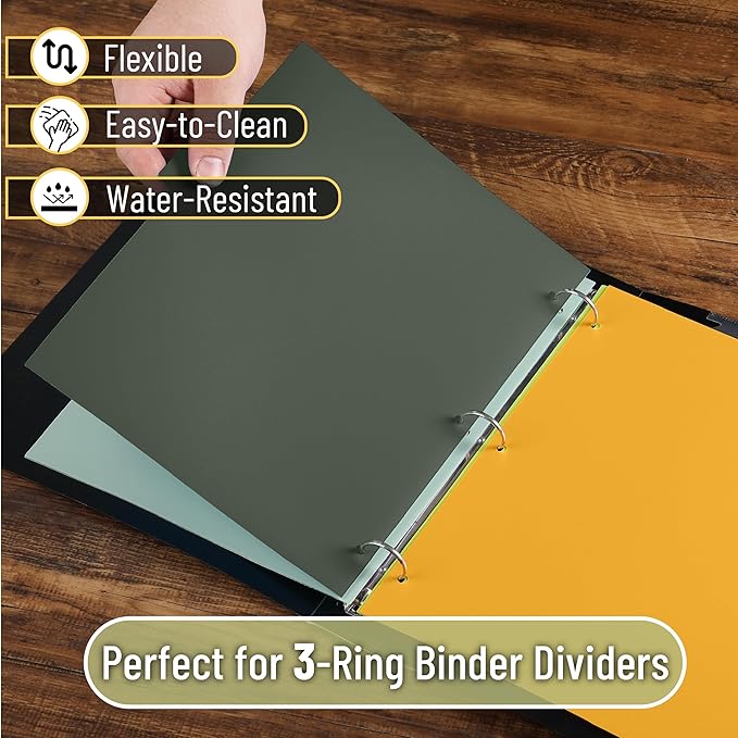 Mr. Pen- 3 Ring Binder Dividers with Tabs, 2 Sets, 6 Pack/Set, Letter Size, Forest Theme, Plastic 6 Tab Dividers for 3 Ring Binder with 12 pcs Labels