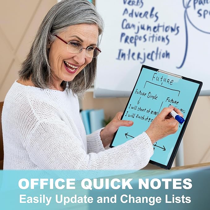 Dry Erase Board Sticker- Whiteboard Stickers-8.3''x11.7'' Removable Dry Erase Sheets- Fridge Dry Erase Paper for Wall/Desk/Refrigerator/Door/Locker/Home/Office/Classroom (Blue-2Pcs)