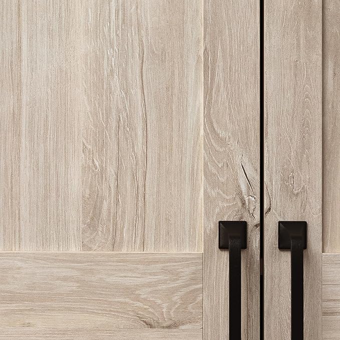 Sauder 2-Door Storage Cabinet, Tall Wooden Organizer, in a Chalk Oak Finish