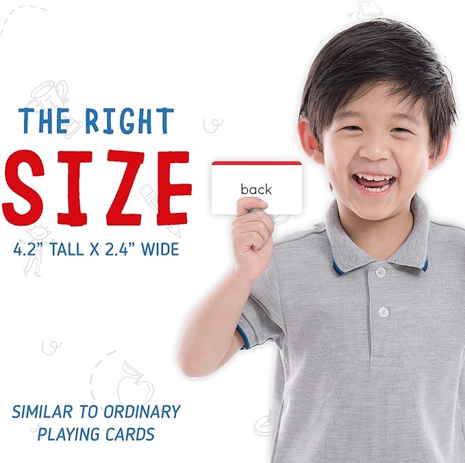 merka 1st Grade Sight Word Flash Cards - 150 Laminated Dry-Erase Set A for Ages 5+ with Marker - Dolch & Vocabulary Flash Cards for 1st Grade Reading, Homeschool & Speech Therapy Materials