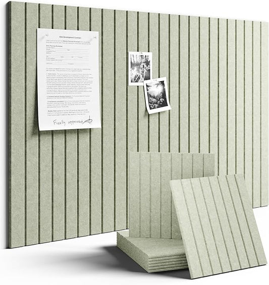 Fluxynara Large Felt Bulletin Board 36" x 24" Cork Board Alternative-6 Pack with 40 Safe Removable Adhesive Tabs, Cork Boards for Walls Cork Board for Home Office Classroom Pin Board - Sage Green