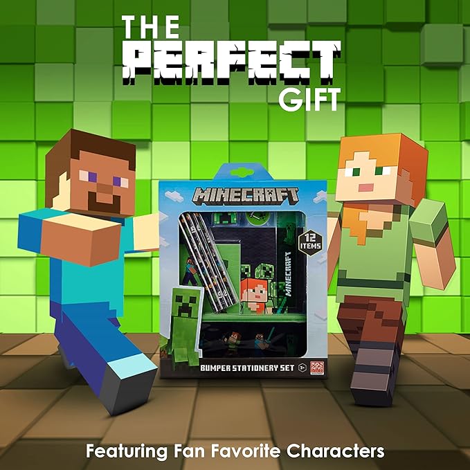 Minecraft Pencil Case and Stationery Set School Supplies Gifts for Kids