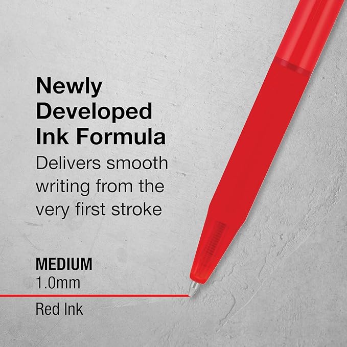 Pilot BP-1RT Advanced Ink, Retractable Ballpoint Red Ink Pens, Medium Point, Dozen Box, 1mm