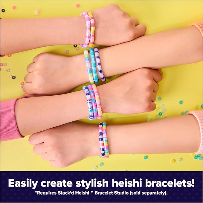 Cool Maker, Stack’d Heishi Expansion Pack Bead Kit, Bracelet Making Kit with Over 1300 Beads for Bracelets, Makes 15, Arts and Crafts Kids Toys for Girls Ages 7 and up