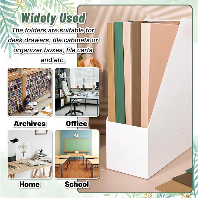 Whaline 24 Pack Woodland Themed File Folders Letter Size 4 Colors Sage Green Brown Fall File Pockets with 1/3 Cut Tab Mallard Duck Theme Paper Folder for Office Classroom Supplies, 8.9 x 11.6 Inch