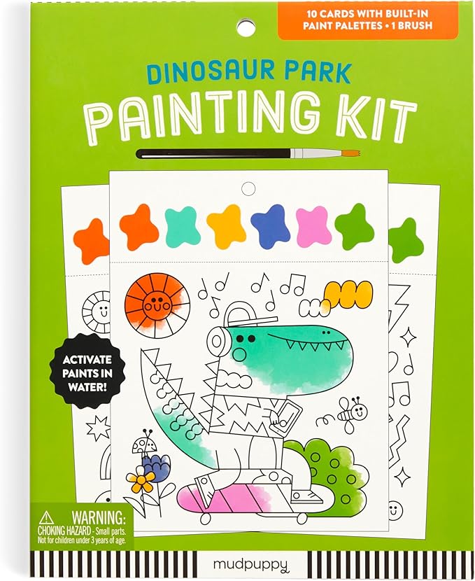 Mudpuppy Dinosaur Park – Painting Kit with Illustrations of Fun Dinosaur Designs for Children Ages 5 and Up