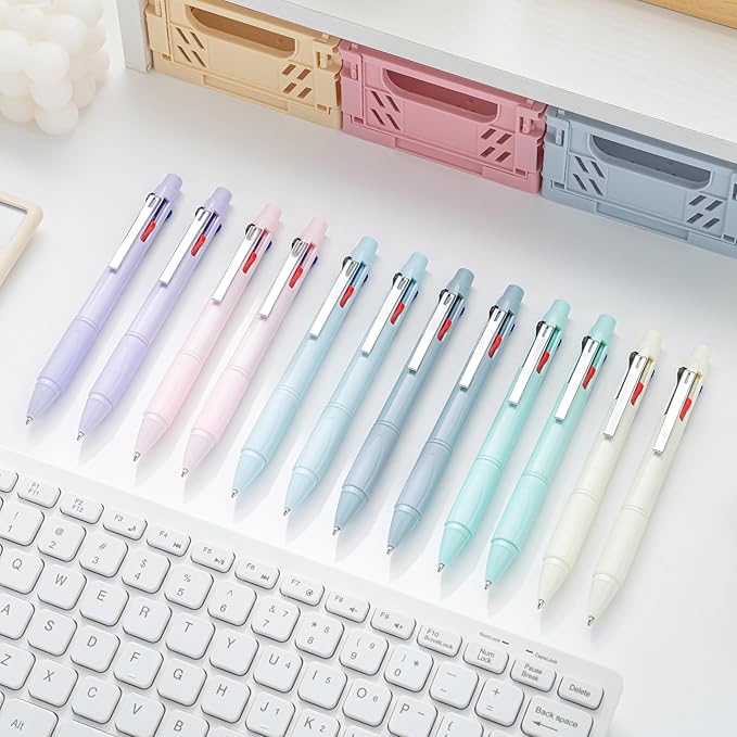 Multicolor Ball Point Pens 4-in-1 Colored Pens (1.0mm) Assorted Inks 4-Color Ballpoint Pen (12-count)