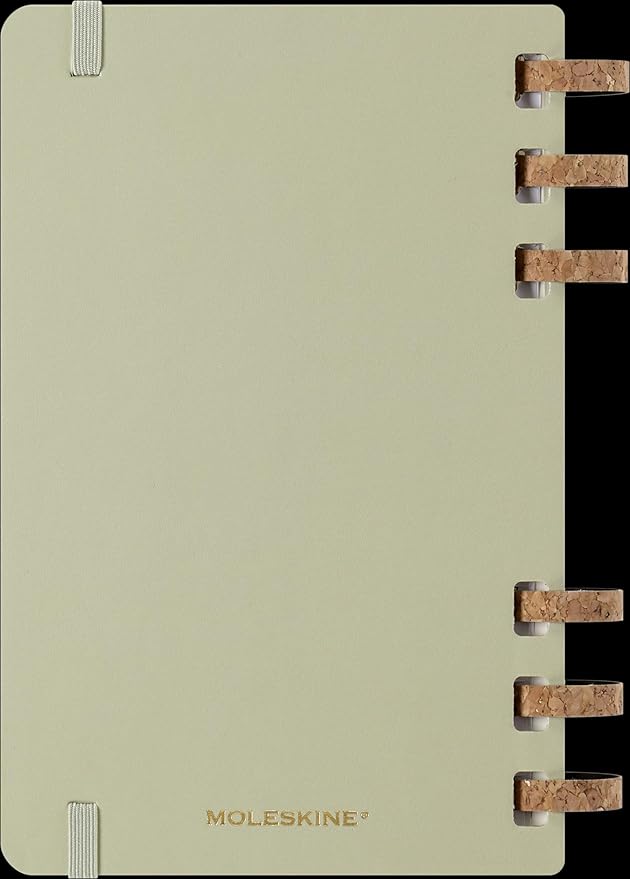Moleskine Spiral 12 Month 2025 Solar Year Planner, Hard Cover, Large (5" x 8.25"), Kiwi, 200 pages