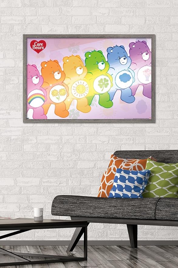 Care Bears - Care Bear Stare Wall Poster, 34L" x 22.4W", Barnwood Framed Version