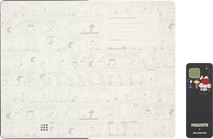 Moleskine Limited Edition Peanuts 'Charlie Brown & Friends' Notebook, Hard Cover, Large (5" x 8.25"), Ruled, Dark Gray, 176 pages