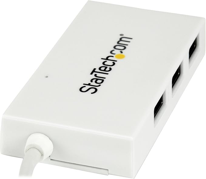 StarTech.com 4-Port USB 3.0 Hub - Powered USB 3.0 Hub - USB-C to 1x USB-C and 3X USB-A Adapter - USB 3.0 (5Gbps) - USB-C Port Expander - White, TAA (HB30C3A1CFB)