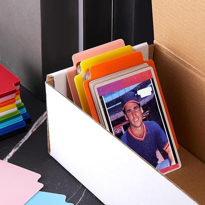 150 Pcs Trading Card Dividers Plastic Card Dividers, Multicolor Frosted Separator with Tabs Standard Vertical Compatible with MTG Games Sports TCG, 2.7 x 3.8 Inches