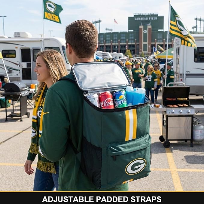 Cooler Backpack – Portable Soft Sided Ice Chest – Insulated Bag Holds 36 Cans - Football Gear – Show Your Team Spirit with Officially Licensed Fan Gear