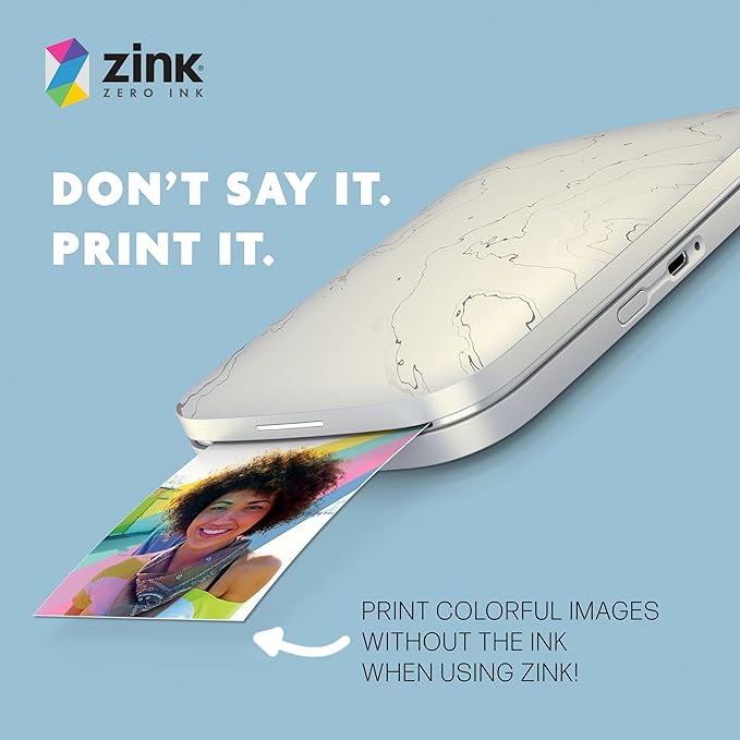 HP Sprocket 2.3 x 3.4 Premium Instant Zink Sticky Back Photo Paper (50 Sheets) Compatible with HP Sprocket Select and Plus Printers.