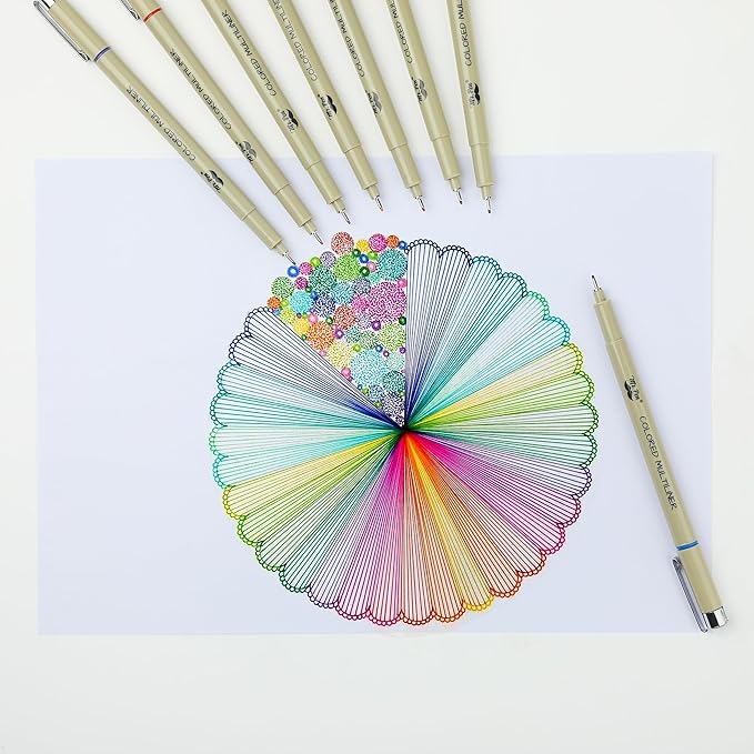 Mr. Pen - 0.5mm 8 Pack Colorful Fine Point Pens for Drawing, Sketching & Bible Journaling