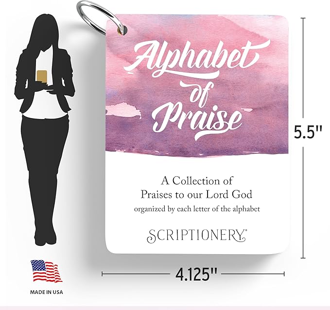 Alphabet of Praise Bible Verse Cards | Scripture Prayer Cards for Women - Character and Attributes of God | Daily Devotional, Meditation and Memory Flashcards, Christian Gifts by Scriptionery