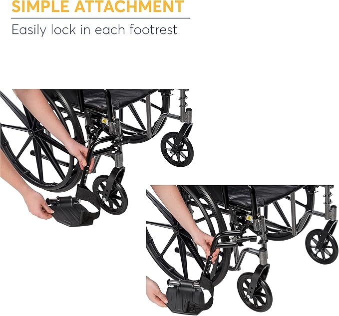 Drive Medical STDSF-TF Swing Away Footrests, Black