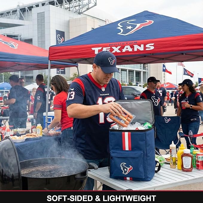 Cooler Backpack – Portable Soft Sided Ice Chest – Insulated Bag Holds 36 Cans - Football Gear – Show Your Team Spirit with Officially Licensed Fan Gear
